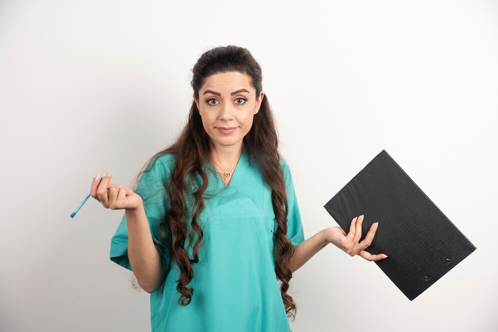 young nurse with clipboard pencil 114579 64288