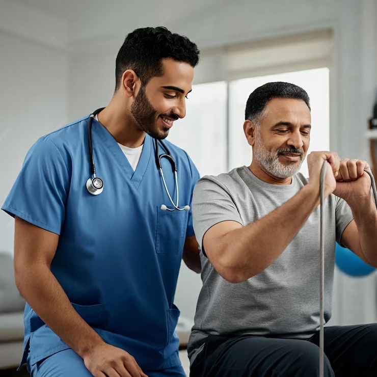 man blue scrubs with stethoscope around his neck 1232930 252 transformed